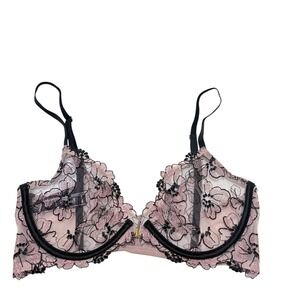 NWOT Victoria's Secret Very Sexy Unlined Sheer Demi Bra Underwire Front Closure